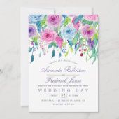 Ultra-Violet-Wasserfarben-Hochzeit - Einladung (Vorderseite)