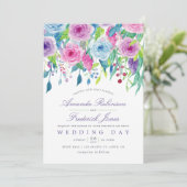 Ultra-Violet-Wasserfarben-Hochzeit - Einladung (Stehend Vorderseite)