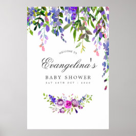 Ultra-Violet-Wasserfarbendusche Begrüßungspult Poster