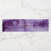 Ultra-Violet-Wasserfarbenhochzeit Wasserflaschenetikett (Einzelnes Label)