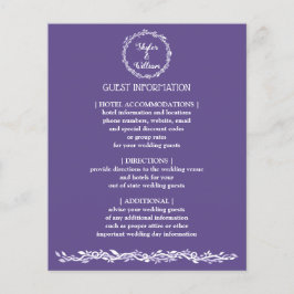 Ultra Violet Wedding einfache Gästeinformationen Flyer