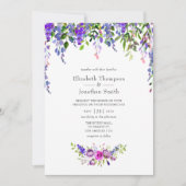 Ultra Violet Wedding Watercolor Floral Einladung (Vorderseite)
