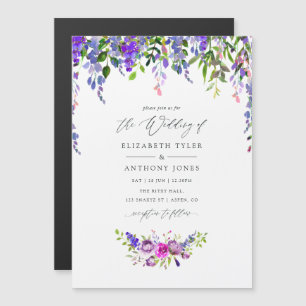 Ultra Violet Wedding Watercolor Floral Magneteinladung