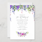Ultra Violet Wedding Watercolor Floral Magneteinladung (Vorderseite)