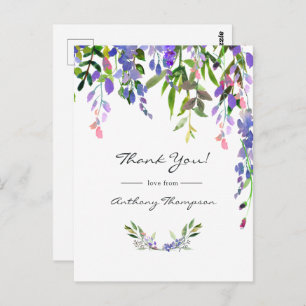 Ultra Violet Wedding Watercolor Floral Postkarte