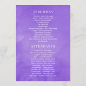 Ultra Violet Wedding Watercolor Floral Programm (Rückseite)