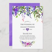 Ultra Violet Wedding Watercolor Floral Programm (Vorne/Hinten)