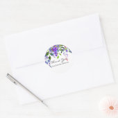 Ultra Violet Wedding Watercolor Floral Runder Aufkleber (Umschlag)