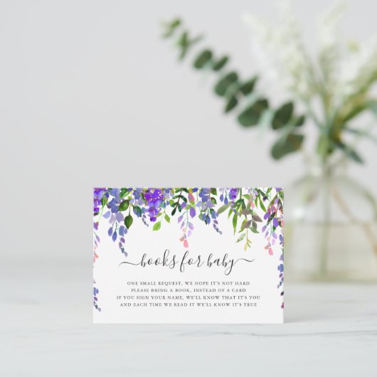 Ultra Violett Aquarellfarben - Blumenbücher für Ba Begleitkarte (Stehend Vorderseite)