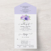 Ultra-Violett-Blumenhochzeit All In One Einladung (Innen Boden)