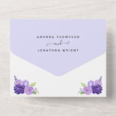 Ultra-Violett-Blumenhochzeit All In One Einladung (Rückseite)