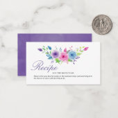 Ultra-Violett-Brautparty-Rezept Beilage Mitteilungskarte (Vorderseite/Rückseite Beispiel)