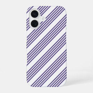 Ultra violett und weißes Fünf-Streifen-Muster iPhone 16 Hülle