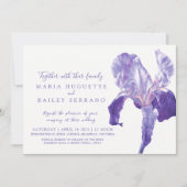 Ultra violette Hochzeitsfeier Iris Einladung (Vorderseite)