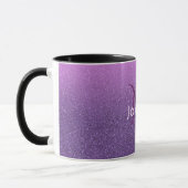 Ultra violette Imitate Glitzer und gürtelrosa mit  Tasse (Links)
