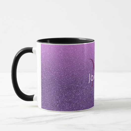 Ultra violette Imitate Glitzer und gürtelrosa mit Tasse (Links)
