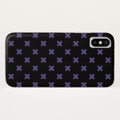 Ultra violette Kreuzstiche auf schwarz Case-Mate iPhone Hülle (Rückseite (Horizontal))