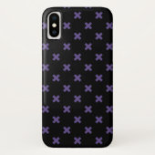 Ultra violette Kreuzstiche auf schwarz Case-Mate iPhone Hülle (Rückseite)
