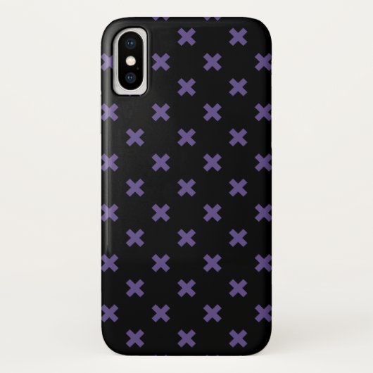 Ultra violette Kreuzstiche auf schwarz Case-Mate iPhone Hülle (Rückseite)