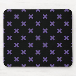 Ultra violette Kreuzstiche auf schwarz Mousepad