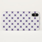 Ultra violette Kreuzstiche auf weiß Case-Mate iPhone Hülle (Rückseite (Horizontal))