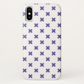 Ultra violette Kreuzstiche auf weiß Case-Mate iPhone Hülle (Rückseite)