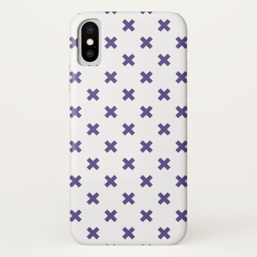 Ultra violette Kreuzstiche auf weiß Case-Mate iPhone Hülle (Rückseite)