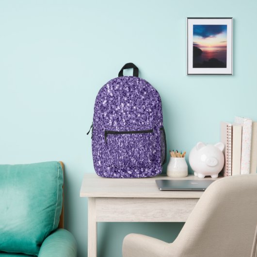 Ultra-violette lila Glitzer-Glitzern Bedruckter Rucksack (InSitu)