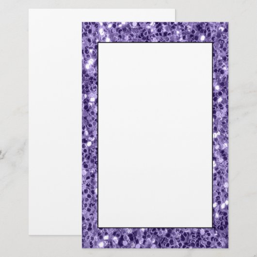 Ultra-violette lila Glitzer-Glitzern Briefpapier (Vorne/Hinten)