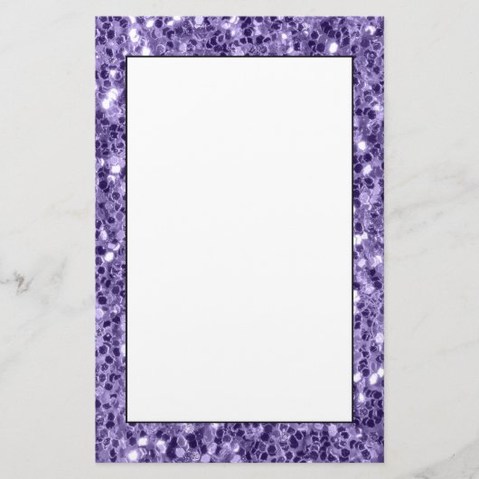 Ultra-violette lila Glitzer-Glitzern Briefpapier (Vorderseite)