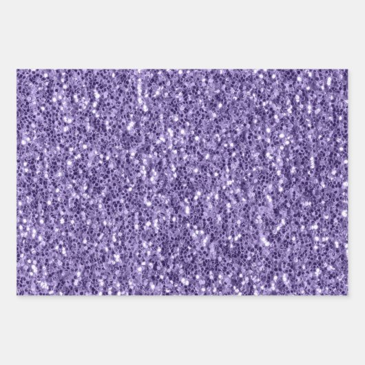 Ultra-violette lila Glitzer-Glitzern Geschenkpapier Set (Vorderseite 2)