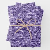 Ultra-violette lila Glitzer-Glitzern Geschenkpapier Set (Beispiel)