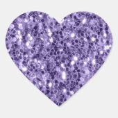 Ultra-violette lila Glitzer-Glitzern Herz-Aufkleber (Vorderseite)