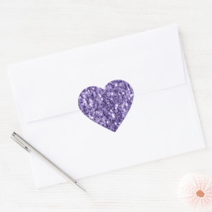 Ultra-violette lila Glitzer-Glitzern Herz-Aufkleber