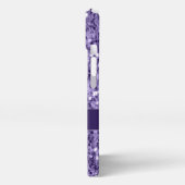 Ultra-violette lila-Glitzer-Glitzern Monogramm iPhone Hülle (Linke Seite)
