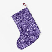 Ultra-violette lila-Glitzer-Glitzern Monogramm Kleiner Weihnachtsstrumpf (Rückseite (Hängend))