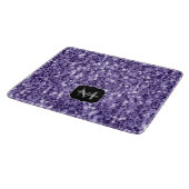 Ultra-violette lila-Glitzer-Glitzern Monogramm Schneidebrett (Ecke)