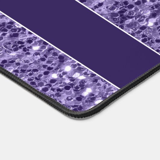 Ultra-violette lila-Glitzer-Glitzern Monogramm Schreibtischunterlage (Ecke)