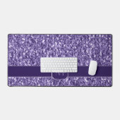 Ultra-violette lila-Glitzer-Glitzern Monogramm Schreibtischunterlage (Tastatur & Maus)
