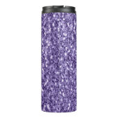 Ultra-violette lila-Glitzer-Glitzern Monogramm Thermosbecher (Rückseite)