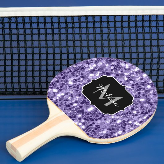Ultra-violette lila-Glitzer-Glitzern Monogramm Tischtennis Schläger (InSitu)
