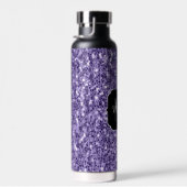 Ultra-violette lila-Glitzer-Glitzern Monogramm Trinkflasche (Rechts)