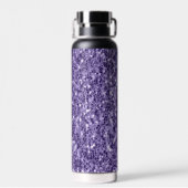 Ultra-violette lila-Glitzer-Glitzern Monogramm Trinkflasche (Rückseite)