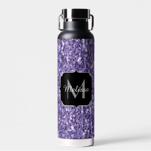 Ultra-violette lila-Glitzer-Glitzern Monogramm Trinkflasche