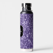 Ultra-violette lila-Glitzer-Glitzern Monogramm Trinkflasche (Links)