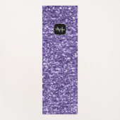 Ultra-violette lila-Glitzer-Glitzern Monogramm Yogamatte (Vorderseite)