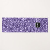 Ultra-violette lila-Glitzer-Glitzern Monogramm Yogamatte (Vorderseite (Horizontal))