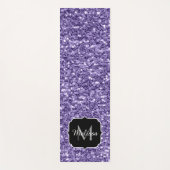 Ultra-violette lila-Glitzer-Glitzern Monogramm Yogamatte (Vorderseite)