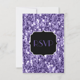 Ultra violette lila Glitzer Glitzern Sweet 16 UAWG RSVP Karte