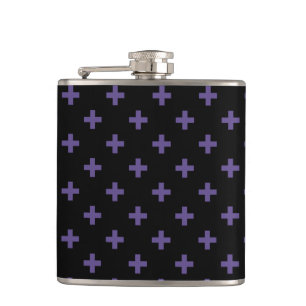 Ultra violette Polka kreuzt schwarz Flachmann